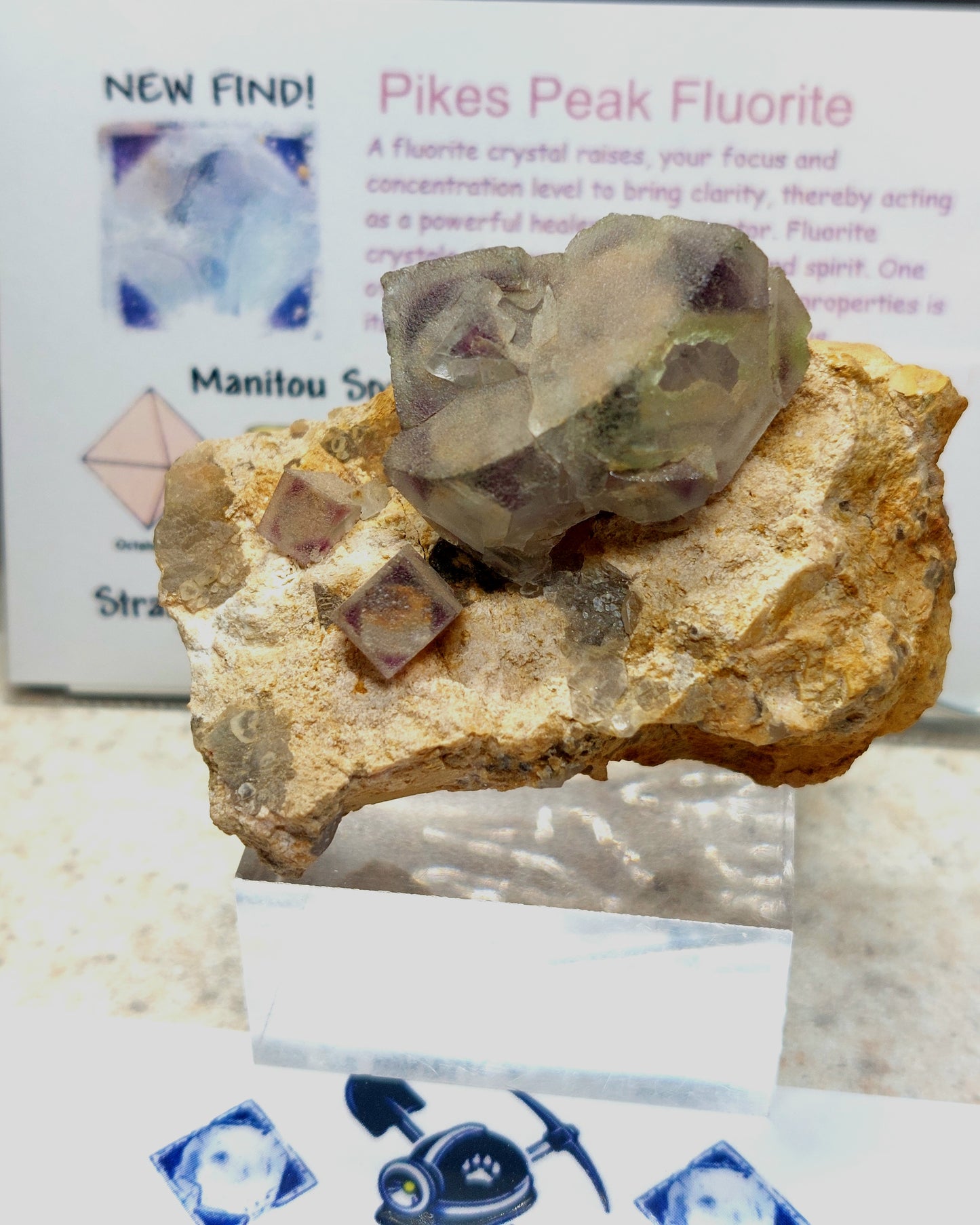 Colorful Octahedral Phantom Fluorite Cubes on Matrix! 💜🔥💚