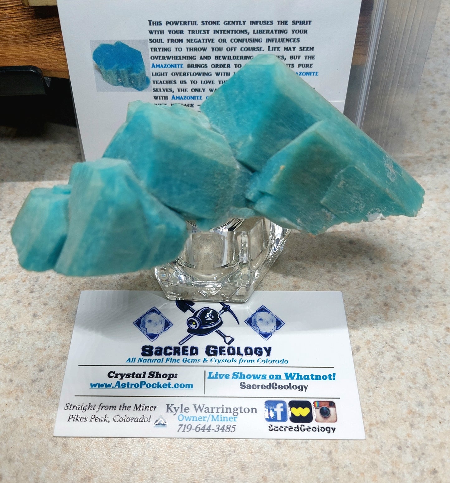 White-striped Amazonite Crystal Cluster from Colorado! 🔥💙🔥