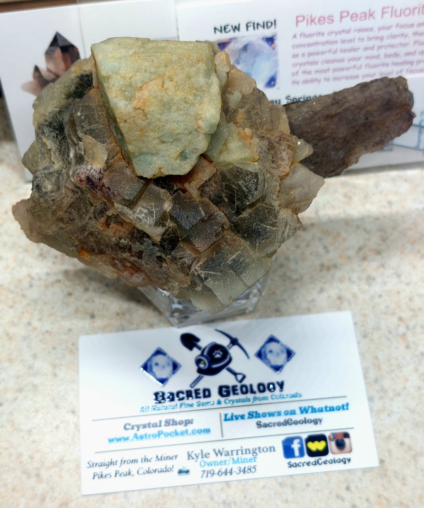 Insane Combo! Elestial Smoky Quartz inside Bi-color Fluorite Cubes & Amazonite from Colorado 🔥🤯🔥