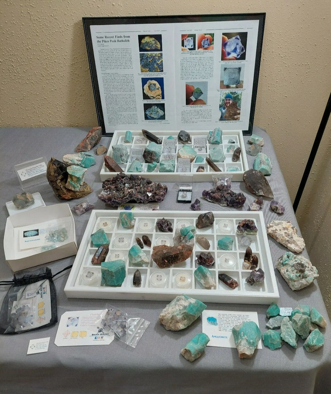 ZZ3: $75 LARGE COLORADO MYSTERY ENVELOPE Aquamarine Fluorite Smoky Quartz Amethyst Amazonite Crystals ⚒️