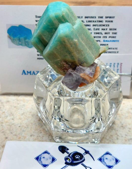 Amazonite Crystal w/ Purple Fluorite Cubes! 🤯🚨🤯
