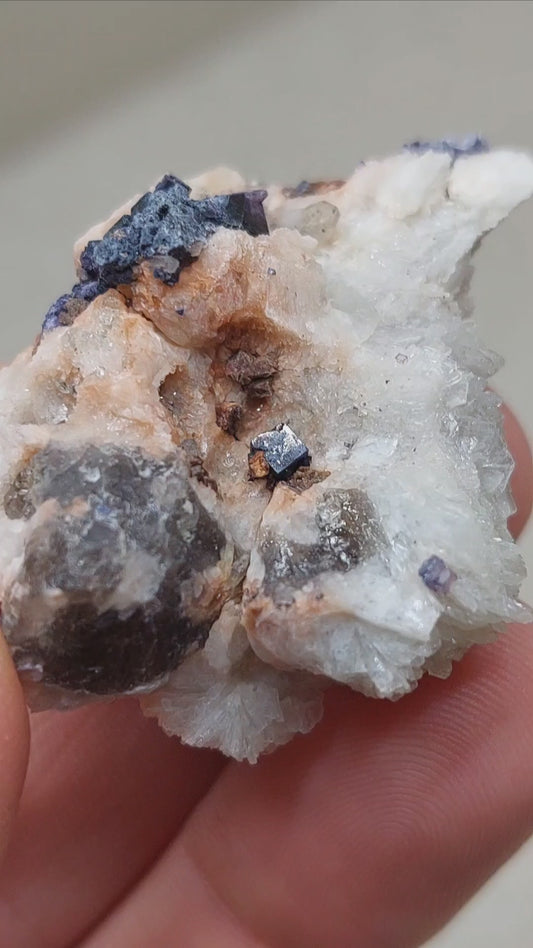 Purple Fluorite Cubes on White Albite from Colorado 💜🔥
