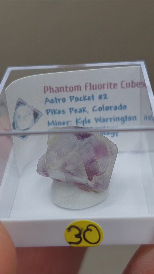 Very Cubic Phantom Fluorite Cube from Colorado! 💜🔥💚